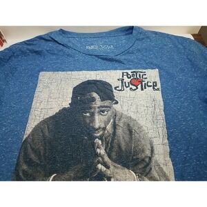 Hybrid Tupac Poetic Justice Short Sleeve Graphic Print XL Crew Neck Shirt